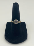 Vintage Gold Mystic Halo Ring – Iridescent Crystal Statement Cocktail Ring size 5